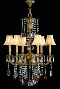 Crystal chandelier - Chandelier antique brass
