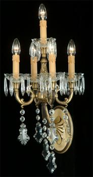 Crystal chandelier - Chandelier Antique Brass-Full Leaded Crystal