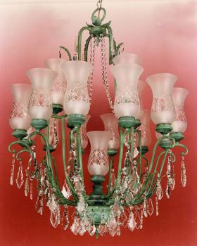 Crystal chandelier - Chandelier Verdi green-Murano crystal