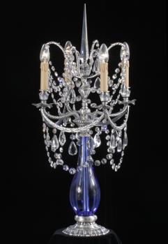 Crystal chandelier - Old  Silver  Chandelier  Full Leaded Crystal