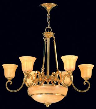 Alabaster chandelier - Gold Chandelier-Champagne Alabaster
