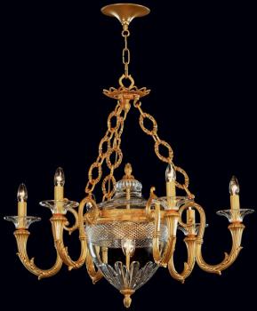 Crystal chandelier - Chandelier mat gold-Hand Blown Leaded Crystal