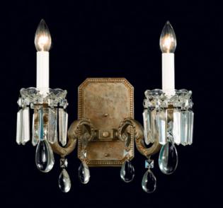 Lampara aplique  de cristal - Lampara Roman Pewter- cristal  austriaco