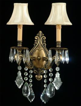 Crystal chandelier - Chandelier Antique Brass-Full Leaded Crystal