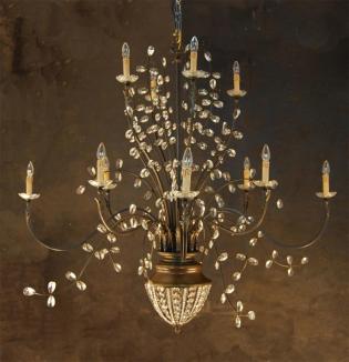 Rustic Style - ANTIQUE BRONZE-MID CUT CRYSTAL