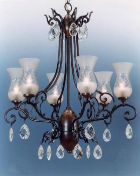 Crystal chandelier - Chandelier Rust Brown-murano crystal