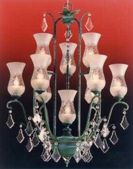 Crystal chandelier - Chandelier Verdi green-Murano crystal