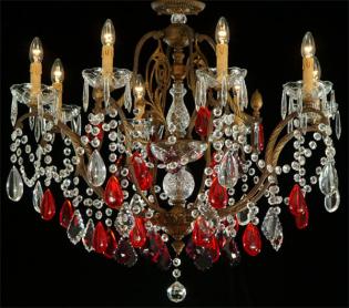 Crystal chandelier - Chandelier Gold  Forge-color crystal